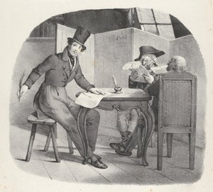 Kapitel XV: Ecrivons à la Vielle Schriften für die Alten, 1824 von Victor Adam