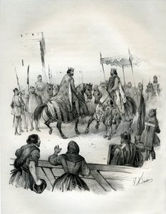 Interview im Jahr 1023 von Heinrich II. (bekannt als der Lahme und der Heilige) und Robert II. der Fromme von Victor Adam