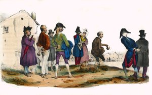 Martin, der Ballspieler. In „Album Grotesque, Auswahl herausragender Typen“, Illustrationen von Victor Adam, Paris, um 1850.