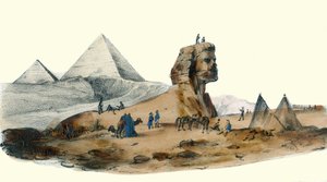 Der französische Oberst in Ägypten. in „Album Grotesque, Auswahl bemerkenswerter Typen“, Illustrationen von Victor Adam, Paris, um 1850.