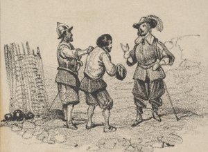 Drei Männer streiten, Mitte des 19. Jahrhunderts von Victor Adam