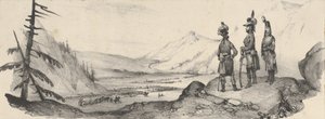 Drei Soldaten in einer Landschaft, Mitte des 19. Jahrhunderts