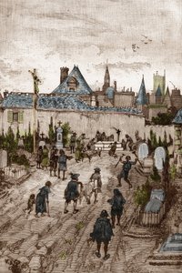 Jansenistischer Konvulsionär (oder Saint Medard) (Werke der Konvulsionen) im 18. Jahrhundert: „die Kranken und Gebrechlichen gehen zum Friedhof von Saint-Medard (wo sich das Grab des Diakons Francois Paris befindet), um wundersam geheilt zu werden“
