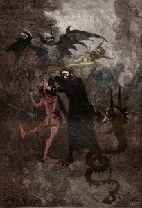 Der Fall der Besessenen von Loudun um 1630: Der Dämon Isaacarum wird von Jesuitenpriester Jean-Joseph Surin gejagt von Victor Armand Poirson