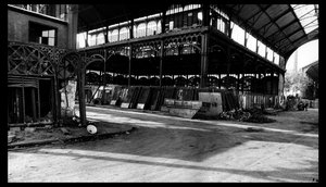 Abriss des Zentralmarktes in Paris im August 1971 (s/w Foto)