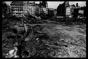 Abriss des Zentralmarktes in Paris, im August 1971 (s/w Foto) von Victor Baltard