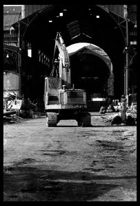 Abriss des Zentralmarktes in Paris, im August 1971 (s/w Foto) von Victor Baltard