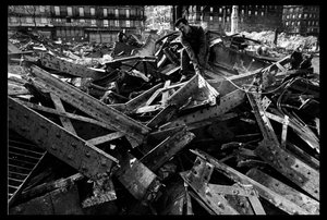 Abriss des Zentralmarktes in Paris, im August 1971 (s/w Foto) von Victor Baltard