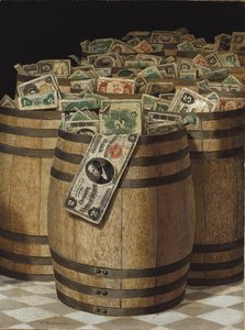 Fässer voller Geld von Victor Dubreuil