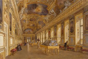 Ansicht der großen Galerie von Apollon im Louvre Museum