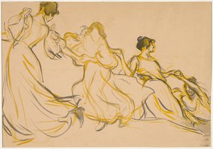 Studie für die Dekoration des Festsaals für das Rathaus des 11. Arrondissements von Paris, 1897 von Victor Emile Prouve