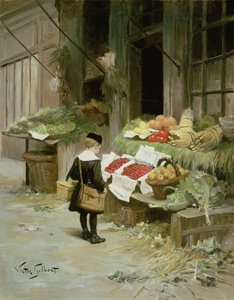 Kleiner Junge auf dem Markt von Victor Gabriel Gilbert
