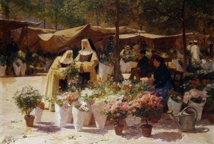 Der Blumenmarkt von Victor Gabriel Gilbert