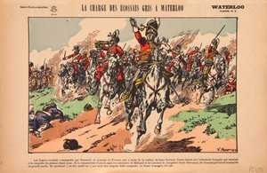 Angriff der Royal Scots Greys in der Schlacht von Waterloo, ca. 1920 von Victor Huen
