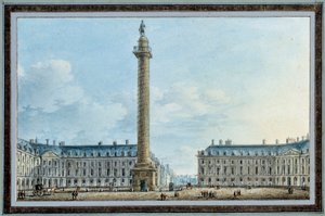 Ansicht der Vendôme-Säule in Paris Aquarell von Victor Jean Nicolle (1754-1828) Um 1810