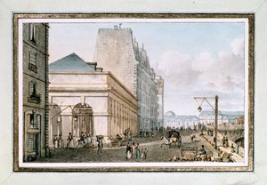 Ansicht des neuen Geflügelmarktes, gelegen am Quai des Augustins in der Nähe der Pont-Neuf, Paris, um 1810