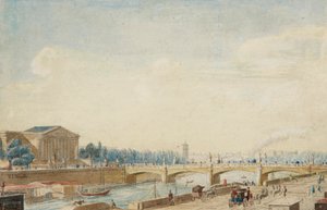 Blick auf die Pont de la Concorde und den Palais Bourbon in Paris von Victor Jean Nicolle