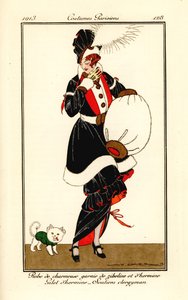 Frau im Kleid mit Zobel- und Hermelinbesatz