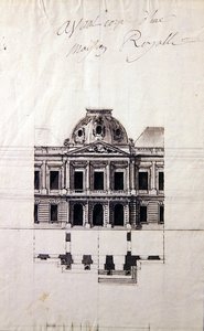 Entwurf für eine Fassade eines königlichen Hauses von Victor Louis