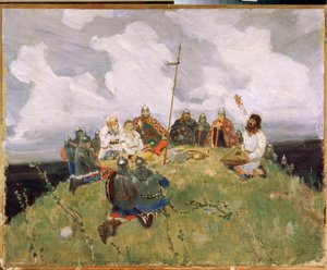 Boyan spielt Gusli im 11. Jahrhundert von Victor Mikhailovich Vasnetsov