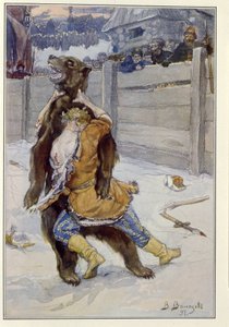 Bärenkampf zur Zeit des Zaren Feodor I. Iwanowitsch von Russland von Victor Mikhailovich Vasnetsov