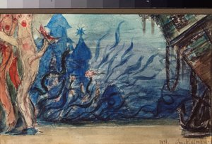 Bühnenbildentwurf für die Oper Sadko von N. Rimski-Korsakow von Victor Mikhailovich Vasnetsov