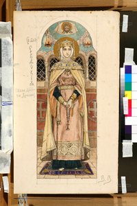 Porträt von Eudoxie Dimitrievna von Susdal (Studie für eine Freske der St. Wladimir-Kathedrale von Kiew)