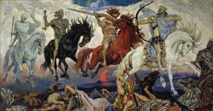 Die vier Reiter der Apokalypse von Victor Mikhailovich Vasnetsov