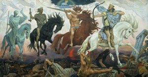 Die vier apokalyptischen Reiter, 1887 von Victor Mikhailovich Vasnetsov