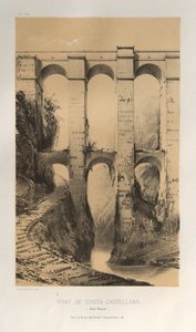 Architektur Pittoresque oder Denkmäler des 15. und 16. Jahrhunderts: Schlösser Frankreichs des 15. und 16. Jahrhunderts: Pl. 50, Brücke von Civita-Castellana (Römische Staaten) von Victor Petit