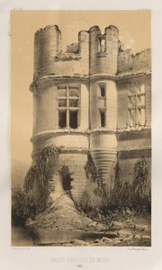 Architektur Pittoresque oder Denkmäler des XV. und XVI. Jahrhunderts: Schlösser Frankreichs des XV. und XVI. Jahrhunderts: Pl. 99, Altes Schloss von Belin (Sarthe) von Victor Petit