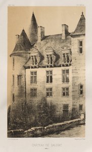 Architektur Pittoresque oder Denkmäler des XV. und XVI. Jahrhunderts: Schlösser Frankreichs des XV. und XVI. Jahrhunderts: Pl. 100, Schloss von Saligny (Alliers) von Victor Petit