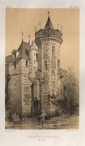 Architektur Pittoresque oder Denkmäler des 15. und 16. Jahrhunderts: Schlösser Frankreichs des 15. und 16. Jahrhunderts: Pl. 28, Schloss von La Verdiere (Ille-et-Vilaine) von Victor Petit
