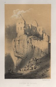 Architektur Pittoresque oder Denkmäler des 15. und 16. Jahrhunderts: Schlösser Frankreichs des 15. und 16. Jahrhunderts: Pl. 30, Schloss von Crussol (Drôme) von Victor Petit