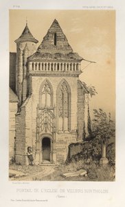 Architektur Pittoresque oder Denkmäler des 15. und 16. Jahrhunderts: Schlösser Frankreichs des 15. und 16. Jahrhunderts: Pl. 2, Portal der Kirche von Villiers Sur-Tholon (Yonne) von Victor Petit