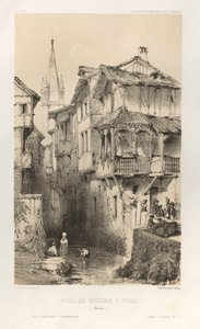 Pl. 10, Alte Häuser in Tulle Correze, 1860 von Victor Petit