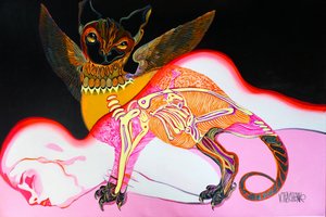 Surreales Fledermauswesen Traum von Victor Tkachenko