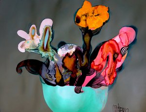 Lebhafte abstrakte Blumen