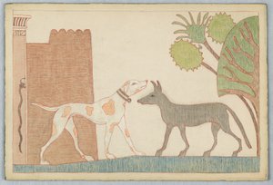 Der Hund und der Wolf, Illustration zu Äsops Fabeln von Victor Wilbour