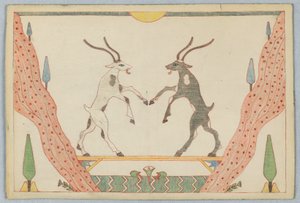 Die zwei Ziegen, Illustration zu Äsops Fabeln von Victor Wilbour