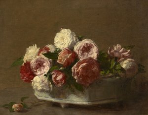Rosen in einem Porzellanpflanzer, ca. 1875?-1900