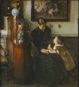 Mutter soll lesen. Die Frau und das Kind des Künstlers von Viggo Johansen