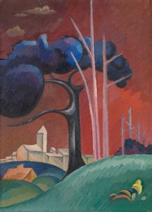 Landschaft mit Fabrik am See, II