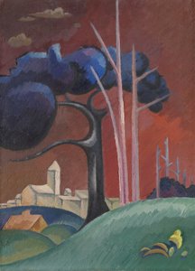Landschaft mit Fabrik am See, II