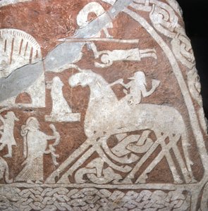 Wotan (Odin) auf seinem achtbeinigen Pferd Sleipnir - Wikinger-Runen von der Insel Gotland (Schweden) von Viking Viking