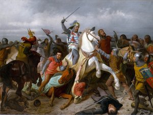 Schlacht von Crécy am 26. August 1346 - Johann von Böhmen in der Schlacht von Crécy von Viktor Barvitius
