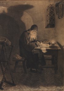Pimen. Illustration zum Drama Boris Godunow von A. Puschkin