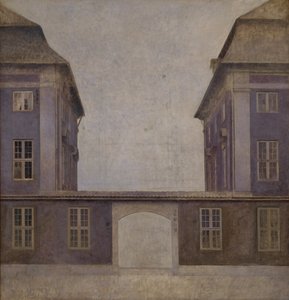 Die Gebäude der Asiatischen Gesellschaft, gesehen von der St. Annæ Straße, Kopenhagen, 1902 von Vilhelm Hammershøi