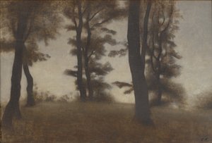 Baumstämme. Arresødal bei Frederiksværk, Nordseeland von Vilhelm Hammershøi