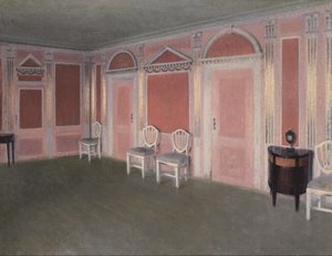 Interieur im Louis-seize-Stil. Aus dem Haus des Künstlers. Rahbeks Allé von Vilhelm Hammershøi
